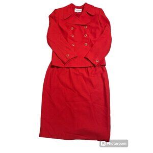 John Meyer of Norwich Suit Jacket and Skirt 2 pc Red Size 6P